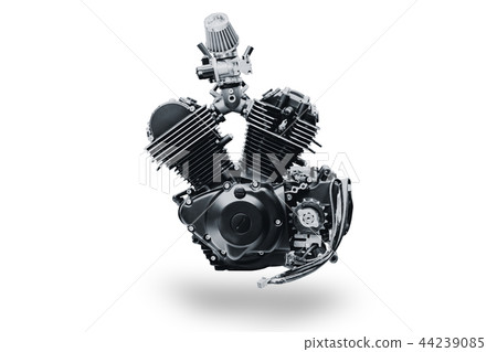 black V shape vintage motorcycle engine isolated black V shape vintage motorcycle engine isolated 44239085