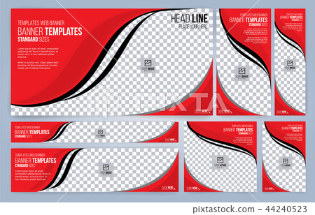 Red and Black Web banners templates - Stock Illustration [44240523] - PIXTA