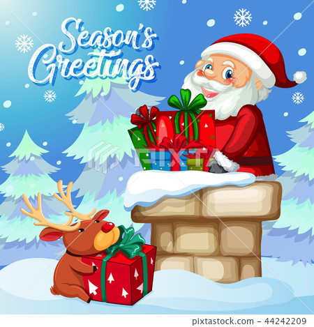 Seasons greeting santa card 44242209