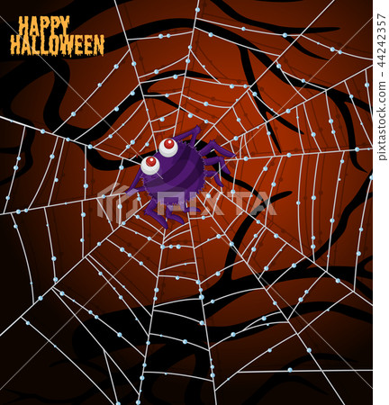 A spider on the web halloween template A spider on the web halloween template 44242357