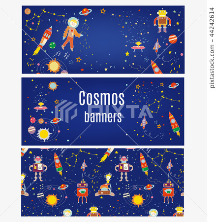 Cosmos banners set for kids illustration Cosmos banners set for kids illustration 44242614