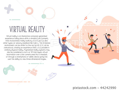 Excited man in virtual reality. 3d Concert feeling 44242990