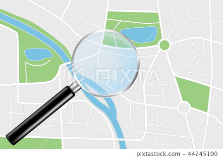 City map and Transparent Magnifying glass City map and Transparent Magnifying glass 44245100