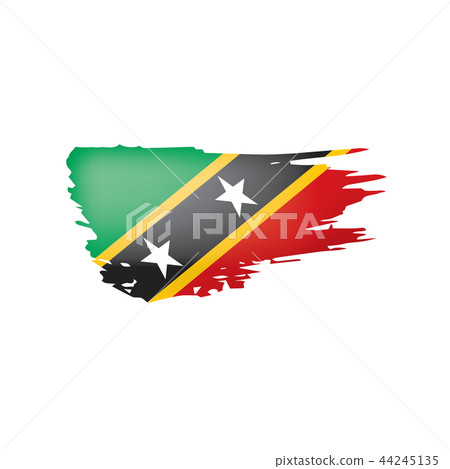 Saint Kitts and Nevis flag, vector illustration on a white background. 44245135