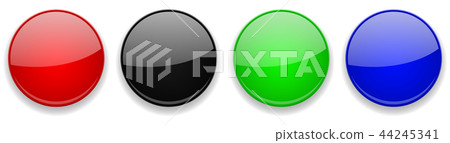 Colored glass 3d buttons. Round icons Colored glass 3d buttons. Round icons 44245341
