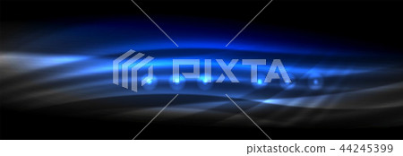 Liquid neon flowing waves, glowing light lines background 44245399