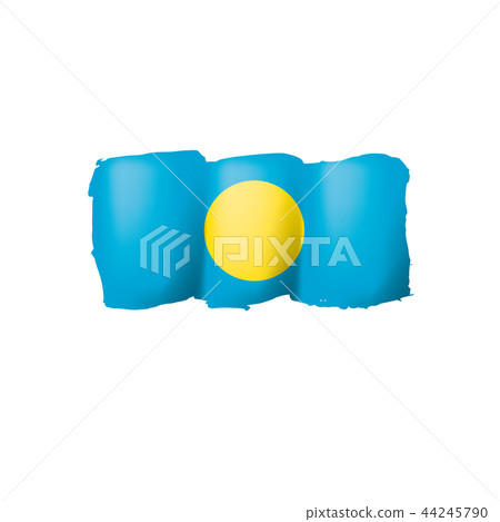 Palau flag, vector illustration on a white background. Palau flag, vector illustration on a white background. 44245790