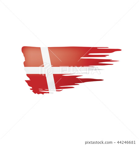 Denmark flag, vector illustration on a white background Denmark flag, vector illustration on a white background 44246681