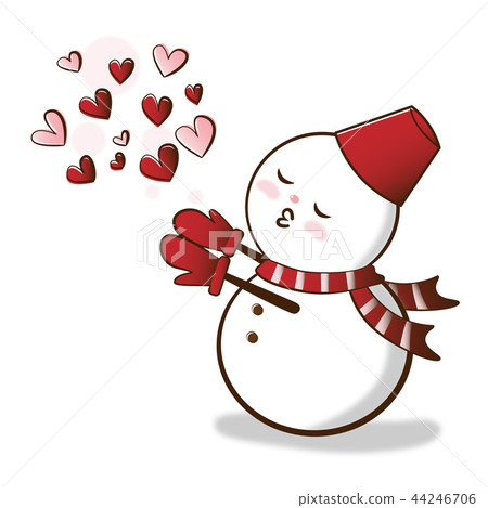 Snowman giving a heart - Stock Illustration [44246706] - PIXTA