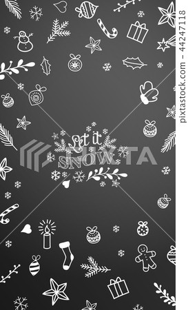 Mobile phone background with Christmas doodles on Mobile phone background with Christmas doodles on 44247118