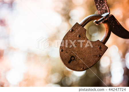 Vintage grunge metallic Old Lock 44247724