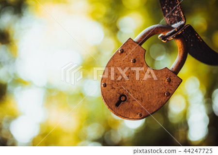 Vintage grunge metallic Old Lock 44247725