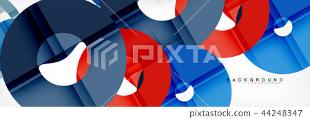 Colorful rings on grey background, modern geometric pattern design. Vector business or technology 44248347