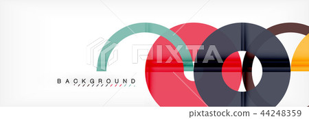 Colorful rings on grey background, modern geometric pattern design. Vector business or technology 44248359