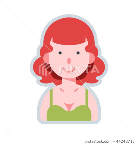 Avatar woman sexy red hair flat illustration Avatar woman sexy red hair flat illustration 44248715