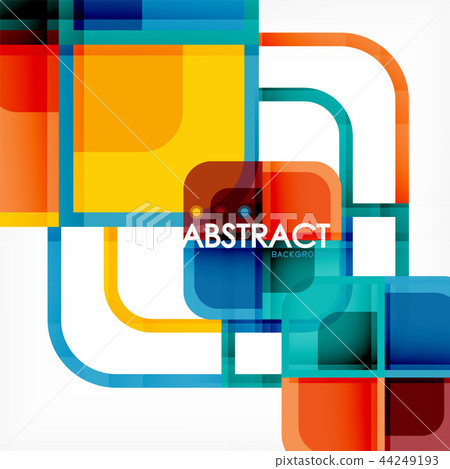 Colorful round squares modern geometric background Colorful round squares modern geometric background 44249193