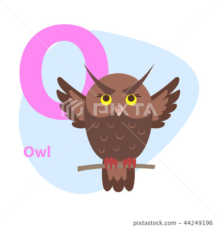 Zoo ABC Letter with Cute Owl Cartoon Vector Zoo ABC Letter with Cute Owl Cartoon Vector 44249196