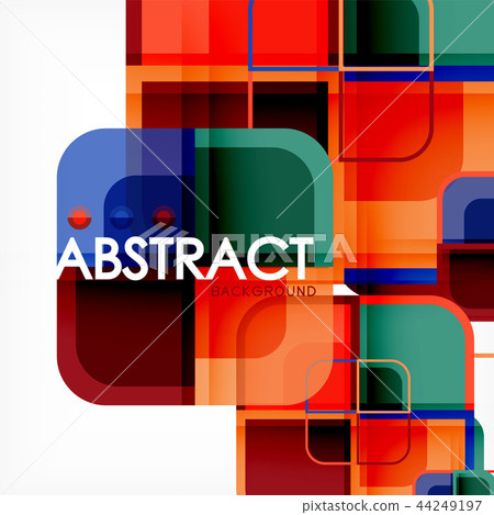 Abstract background, square shapes geometric composition Abstract background, square shapes geometric composition 44249197