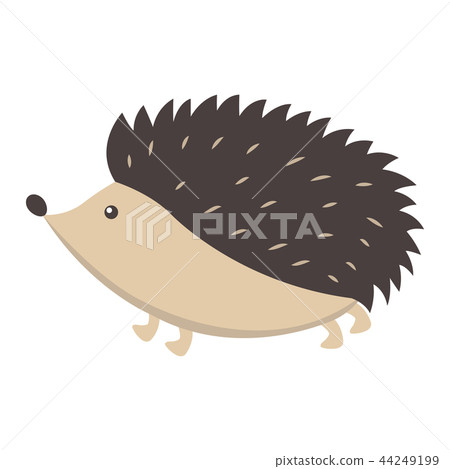 Cute Hedgehog Cartoon Flat Vector Sticker or Icon Cute Hedgehog Cartoon Flat Vector Sticker or Icon 44249199
