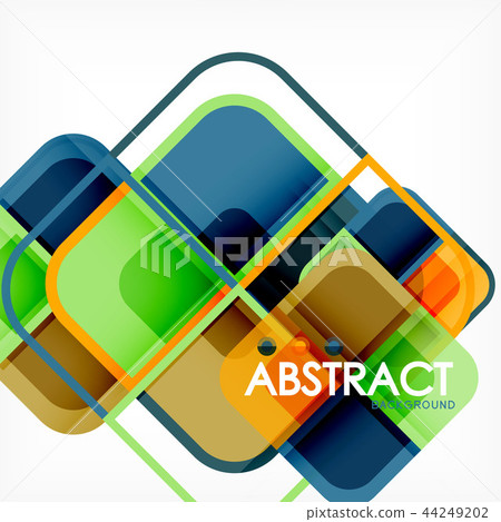 Colorful round squares modern geometric background Colorful round squares modern geometric background 44249202