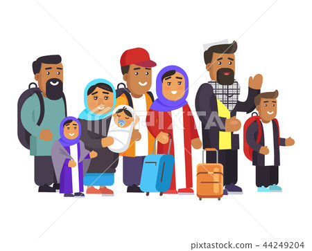 Muslim Family Traveling Days Vector Illustration Muslim Family Traveling Days Vector Illustration 44249204