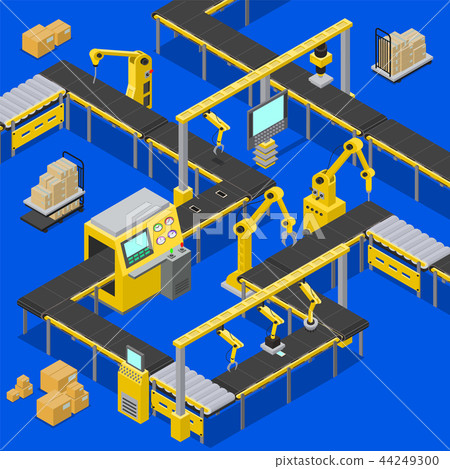 Computers and Production, Vector Illustration 44249300