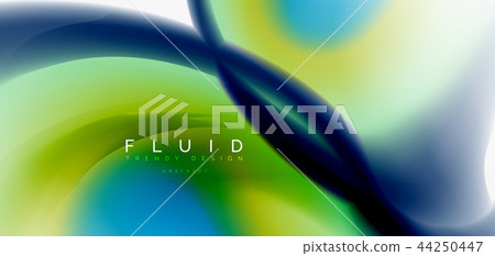 Mixing liquid color flow abstract background. Trendy abstract layout template for business or 44250447