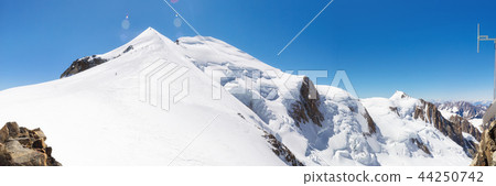 Trekking to the top of Mont Blanc mountain in French Alps Trekking to the top of Mont Blanc mountain in French Alps 44250742