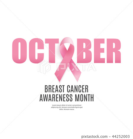 Breast Cancer Awareness Month Pink Ribbon Background Vector Illustration 44252003