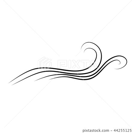 wind doodle blow, gust design isolated on white  44255125