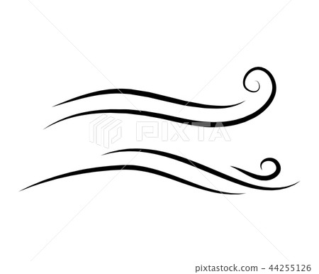 wind doodle blow, gust design isolated on white 44255126
