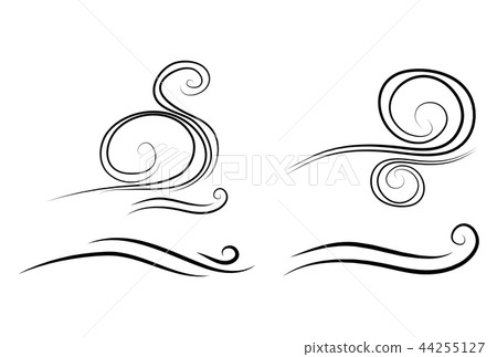 wind doodle blow, gust design isolated on white 44255127