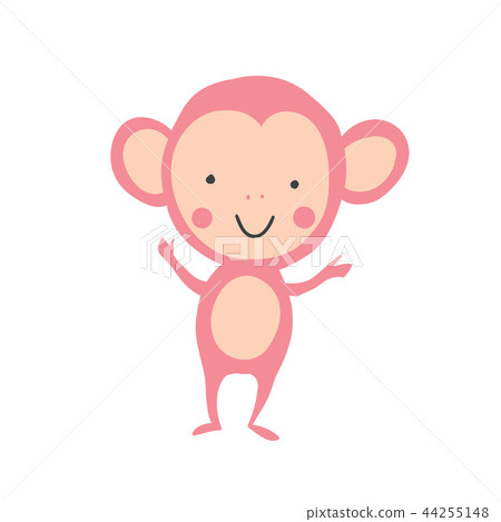 illustration of cute monkey isolated on white illustration of cute monkey isolated on white 44255148