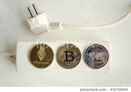 Bitcoin, Ethereum, Ripple coins energy footprint Bitcoin, Ethereum, Ripple coins energy footprint 44256094