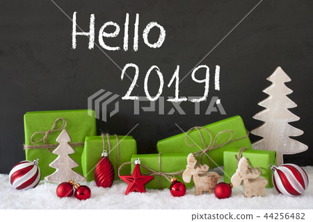 Christmas Decoration, Cement, Snow, Hello 2019 Christmas Decoration, Cement, Snow, Hello 2019 44256482