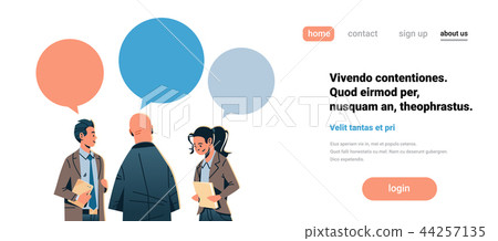 business people chat bubble communication concept businessman woman speech relationship teamwork 44257135