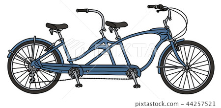 The blue tandem bicycle 44257521