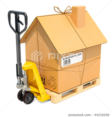 Hydraulic hand pallet truck with cardboard house Hydraulic hand pallet truck with cardboard house 44258200