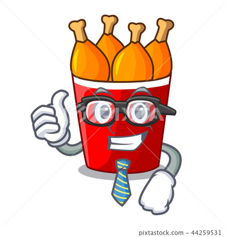 Businessman fried chicken in red bucket cartoon 44259531