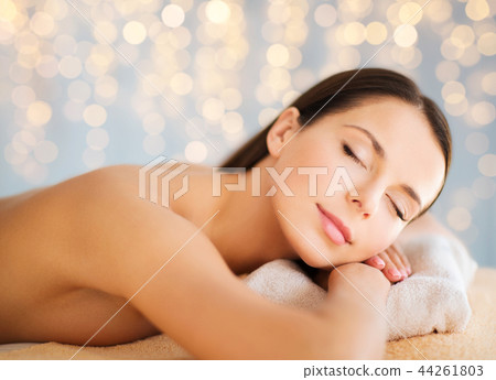close up of beautiful woman at spa close up of beautiful woman at spa 44261803