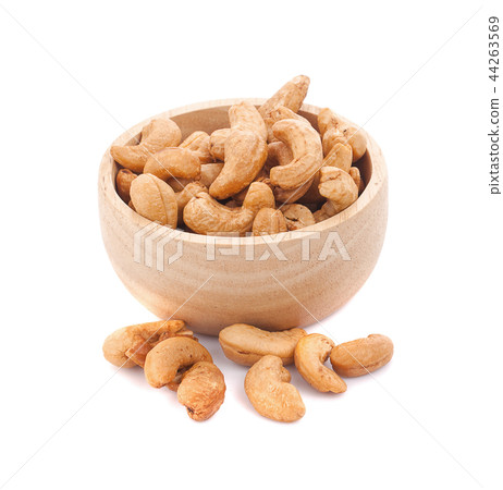 cashew nuts heap on white background 44263569