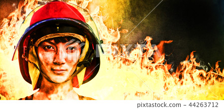 Composite image of female architect wearing helmet against white background Composite image of female architect wearing helmet against white background 44263712
