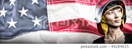 Composite image of female architect wearing helmet against white background 44264015