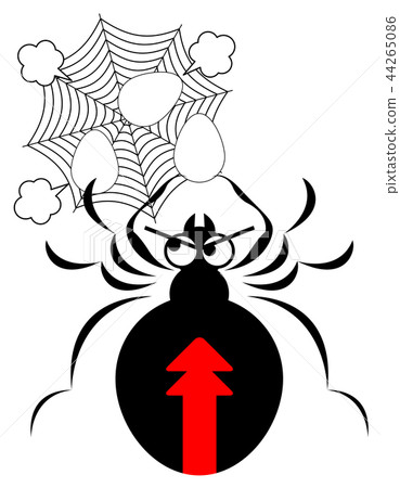 一隻支持紅的蜘蛛的例證 44265086