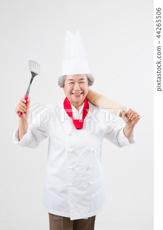 Establishment of restaurant, portrait of woman chef 44265506