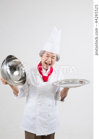 Establishment of restaurant, portrait of woman chef 44265525