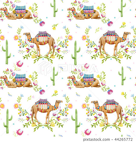Watercolor camel pattern Watercolor camel pattern 44265772