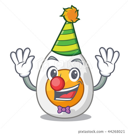 Clown freshly boiled egg isolated on mascot cartoon 44268021