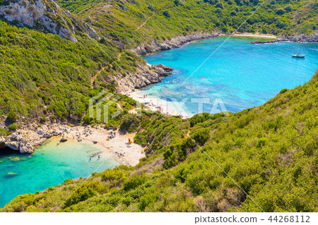 Porto Timoni is an amazing beautiful double beach in Corfu, Greece 44268112