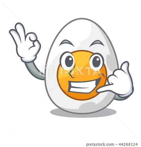 Call me freshly boiled egg isolated on mascot cartoon 44268124